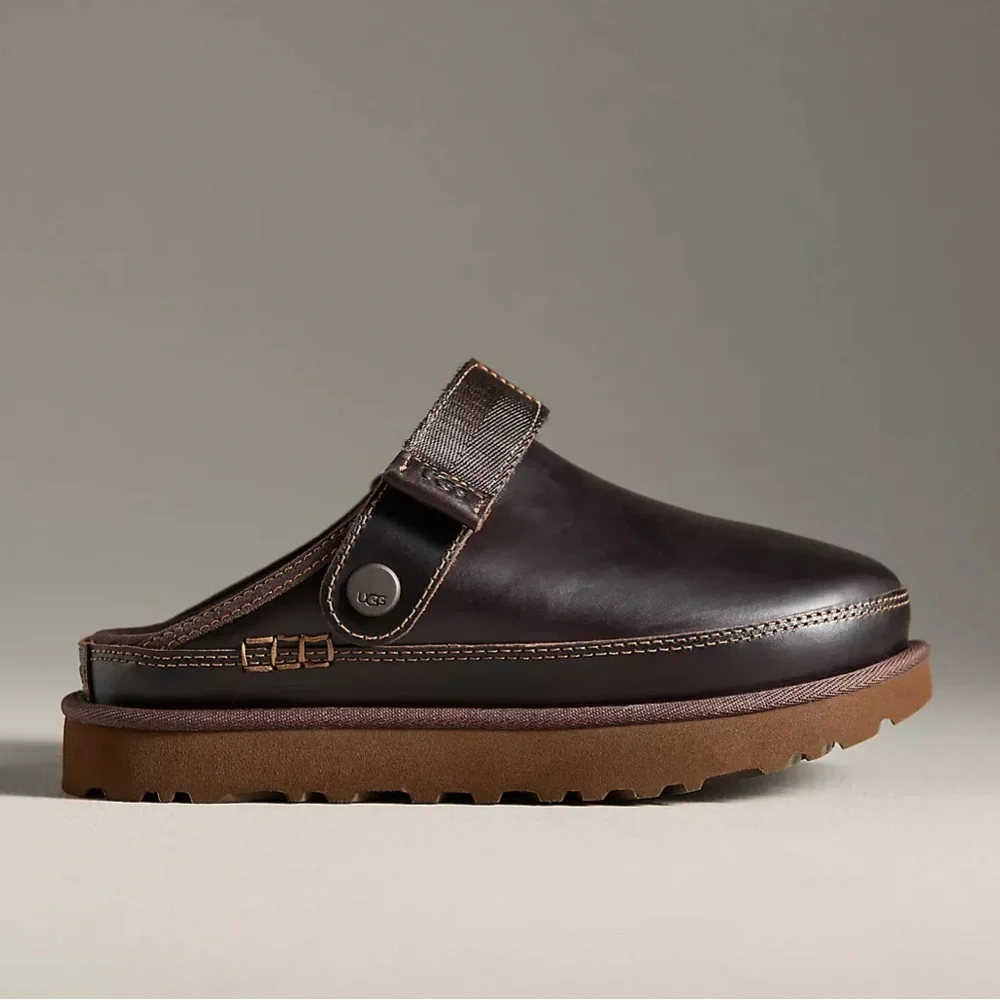 UGG® LEATHER GOLDENSTAR SLINGBACK CLOGS - Picture 1 of 9